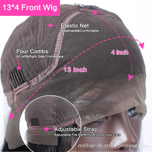 Cuticle Aligned Remy Virgin Human Hair 13x4 Lace Front Wigs Pre Plucked Hairline Brazilian Straight Lace Frontal Wig